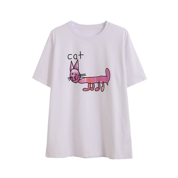 Hand-painted cat t-shirt - Picture 1 of 5